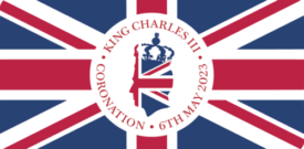 Kings Coronation King Charles Flag Sticker Self Adhesive