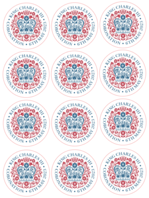 Kings Coronation King Charles Flag Sticker Self Adhesive