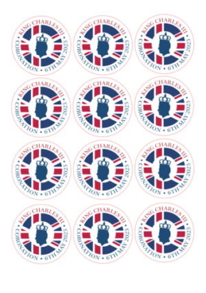 Kings Coronation King Charles Flag Sticker Self Adhesive