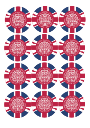 Kings Coronation King Charles Flag Sticker Self Adhesive