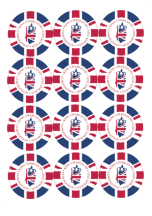 Kings Coronation King Charles Flag Sticker Self Adhesive