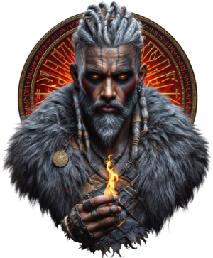 Lodurr Norse God Viking Mythology Warrior Self Adhesive Warning Sticker