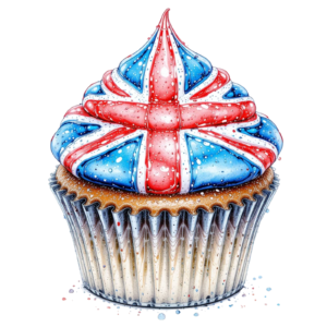 London Capital City England King Cupcake Self Adhesive Sticker