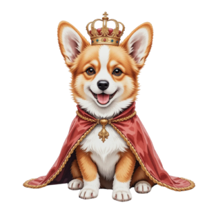 London England Capital City Throne King Corgi Self Adhesive Sticker