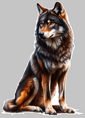 Majestic Wolf Howling Wolf Self Adhesive Sticker