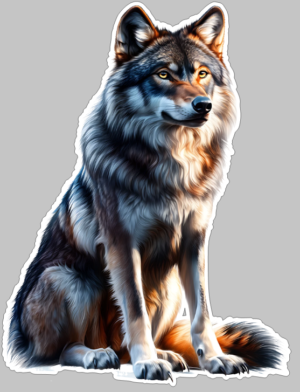 Majestic Wolf Howling Wolf Self Adhesive Sticker
