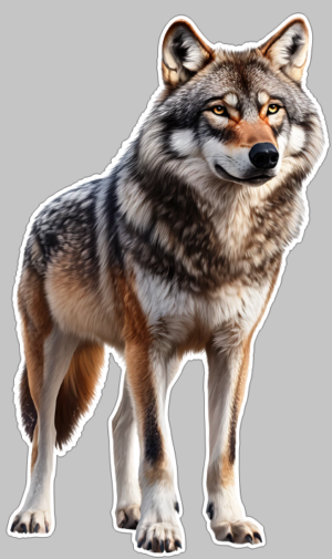 Majestic Wolf Howling Wolf Self Adhesive Sticker