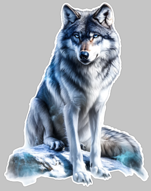 Majestic Wolf Howling Wolf Self Adhesive Sticker