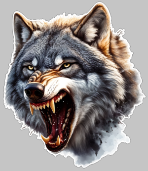 Majestic Wolf Howling Wolf Self Adhesive Sticker
