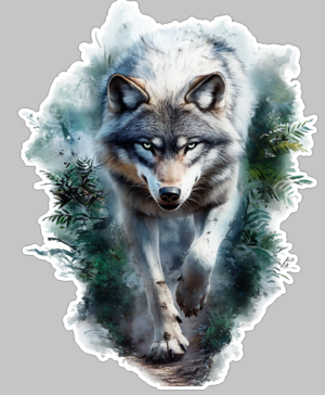 Majestic Wolf Howling Wolf Self Adhesive Sticker