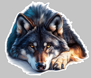 Majestic Wolf Howling Wolf Self Adhesive Sticker