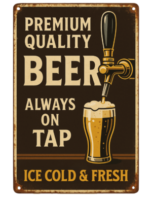 Man Cave Beer Pint Bar Clock Served Daily Save Water Retro Self Adhesive Sticker