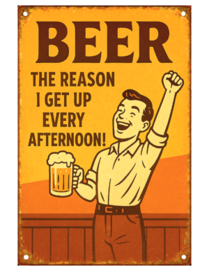 Man Cave Beer Pint Bar Clock Served Daily Save Water Retro Self Adhesive Sticker