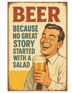 Man Cave Beer Pint Bar Clock Served Daily Save Water Retro Self Adhesive Sticker