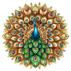 Mandala Peacock Flower Floral Botany Botanical Self Adhesive Vinyl Sticker