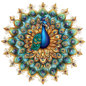 Mandala Peacock Flower Floral Botany Botanical Self Adhesive Vinyl Sticker