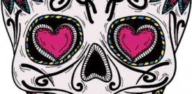 Mexican Sugar Skull Self Adhesive Vinyl Sticker