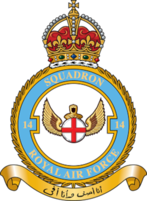 No. 14 Squadron RAF badge patch Self Adhesive Vinyl Sticker