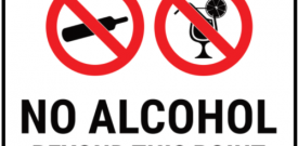No Alcohol Warning Danger Sign Self Adhesive Sticker