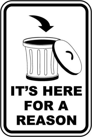 No Littering Please Use The Bins Dispose of Waste Self Adhesive Sticker