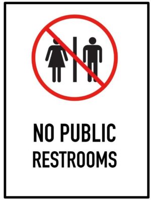No Public Toilets Self Adhesive Sticker