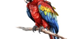 Parrot Bird Macaw Self Adhesive Sticker