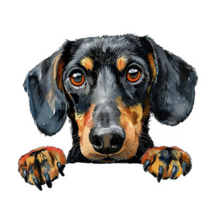 Peeking Dachshund Peek A Boo Self Adhesive Sticker