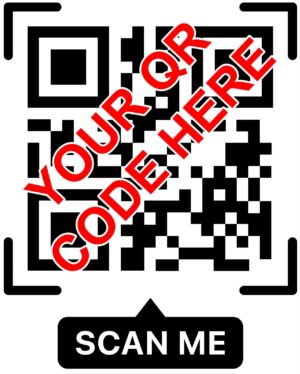 Personalised Custom QR Code Scan Here Self Adhesive Vinyl Sticker