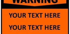 Personalised Custom Warning Caution Danger Sign Self Adhesive Sticker