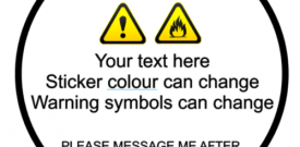 Personalised Custom Warning Caution Danger Sign Self Adhesive Sticker