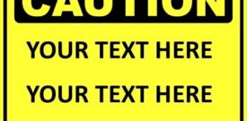 Personalised  Custom Warning Sign Self Adhesive Warning Sticker