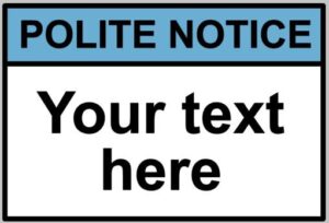 Personalised  Custom Warning Sign Self Adhesive Warning Sticker