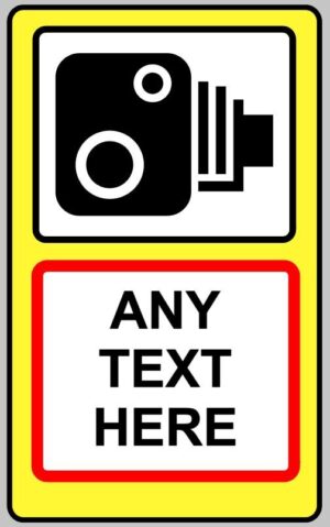 Personalised Custom Warning Speed Camera Slow Down Self Adhesive Sticker
