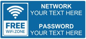 Personalised Custom Wifi Zone Free Wifi Notice Self Adhesive Vinyl Sticker