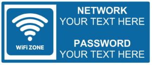 Personalised Custom Wifi Zone Free Wifi Notice Self Adhesive Vinyl Sticker