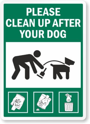 Pick Up After Your Dog Clean Up Dog Poo No Dog Poo Self Adhesive Sticker