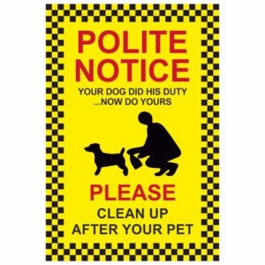 Pick Up After Your Dog Clean Up Dog Poo No Dog Poo Self Adhesive Sticker