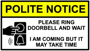 Please Ring Doorbell and Wait Knock and Wait Polite Notice Self Adhesive Sticker