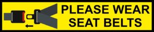 Please Wear Seat Belt Self Adhesive Sticker