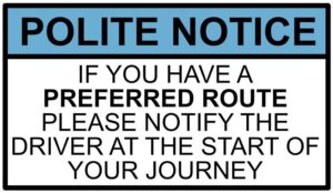 Preferred Route Taxi Warning Sign Self Adhesive Warning Vinyl Sticker