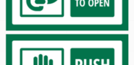 Push Pull Door Warning Sign Self Adhesive Sticker