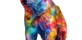 Rainbow Bear Sticker Self Adhesive Vinyl