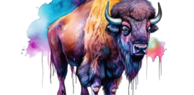 Rainbow Bison Sticker Self Adhesive Vinyl