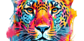 Rainbow Leopard Cheetah Sticker Self Adhesive Vinyl