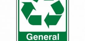 Recycling Point General Waste Warning Caution Sign Self Adhesive Sticker