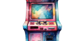 Retro Gaming Arcade Game Machine Self Adhesive Vinyl Sticker