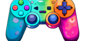 Retro Gaming Controller Self Adhesive Vinyl Sticker