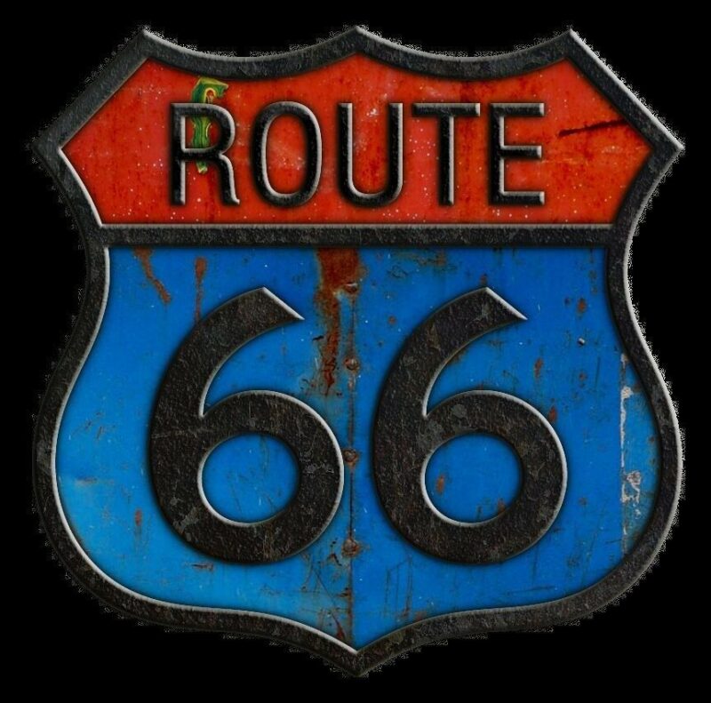 Route 66 Self Adhesive Vinyl Sticker