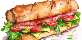 Sandwiches Sandwich Sub Self Adhesive Sticker