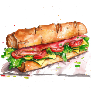 Sandwiches Sandwich Sub Self Adhesive Sticker